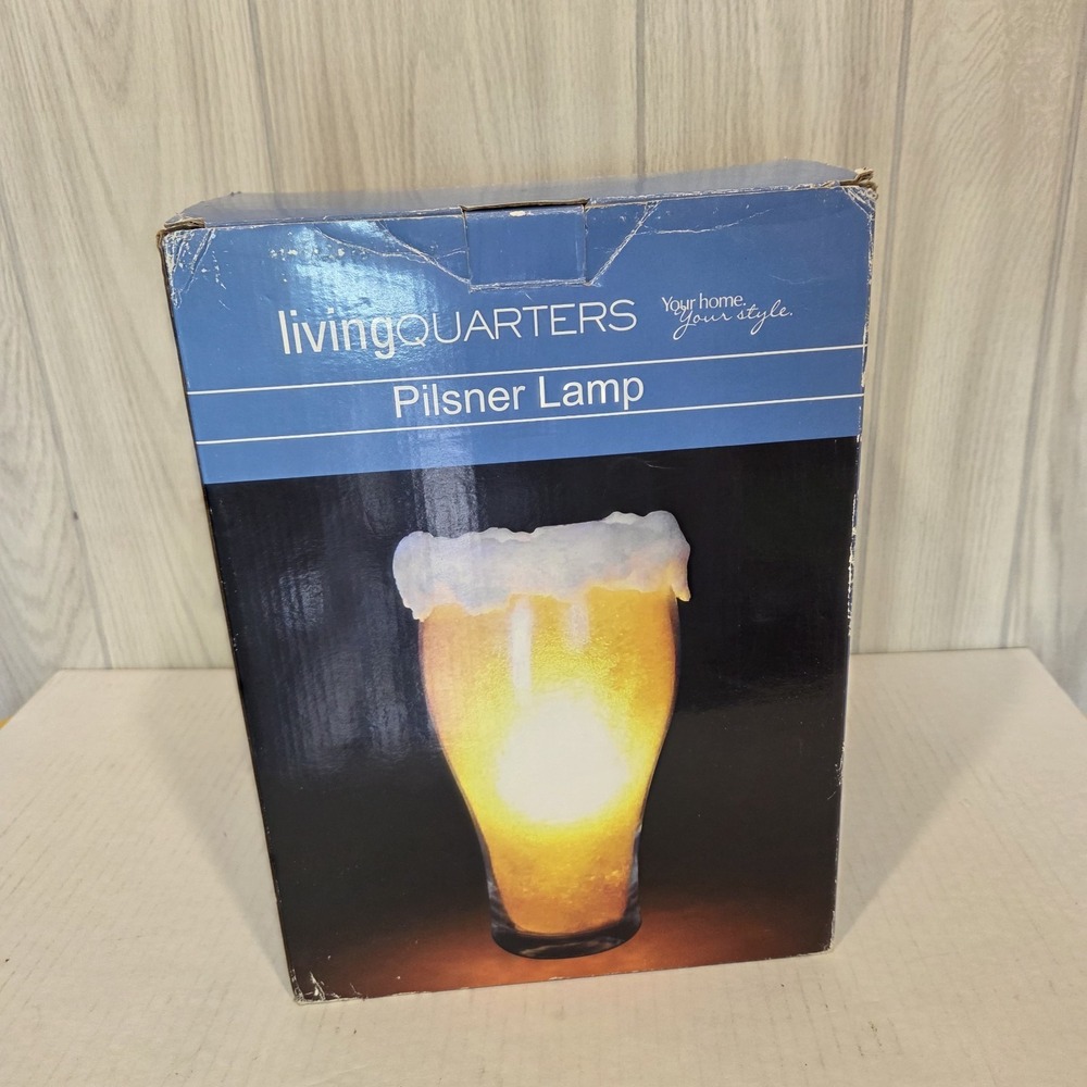 Vintage LivingQuarters Pilsner Beer Glass Lamp Brand New